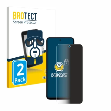 Face avant d’un emballage produit avec le logo de la marque BROTECT. À côté, l’appareil Xiaomi Redmi 12 est représenté avec la