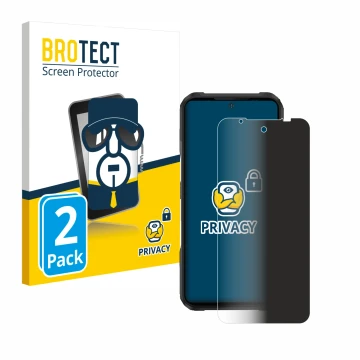Face avant d’un emballage produit avec le logo de la marque BROTECT. À côté, l’appareil Doogee V20 Pro est représenté avec la 