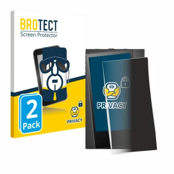 Face avant d’un emballage produit avec le logo de la marque BROTECT. À côté, l’appareil Astell&Kern A&norma SR35 est représent