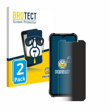 Face avant d’un emballage produit avec le logo de la marque BROTECT. À côté, l’appareil Oukitel WP28 est représenté avec la pr