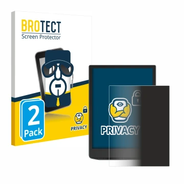 Face avant d’un emballage produit avec le logo de la marque BROTECT. À côté, l’appareil PocketBook InkPad Color 3 est représen