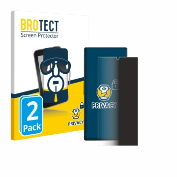 Face avant d’un emballage produit avec le logo de la marque BROTECT. À côté, l’appareil ZTE Nubia Red Magic 8 Pro est représen