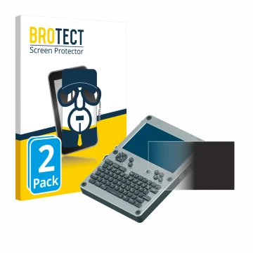 Face avant d’un emballage produit avec le logo de la marque BROTECT. À côté, l’appareil ClockworkPi uConsole Kit RPI-CM4 Lite 