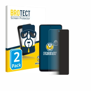 Face avant d’un emballage produit avec le logo de la marque BROTECT. À côté, l’appareil Motorola Moto G24 est représenté avec 