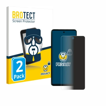 Face avant d’un emballage produit avec le logo de la marque BROTECT. À côté, l’appareil Motorola Moto G04 est représenté avec 