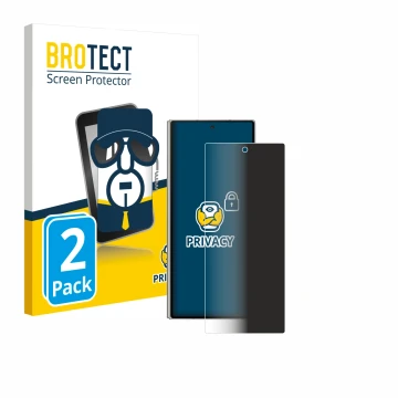 Face avant d’un emballage produit avec le logo de la marque BROTECT. À côté, l’appareil Samsung Galaxy Z Fold 6 5G est représe