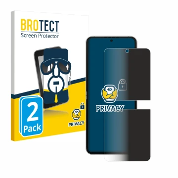 Face avant d’un emballage produit avec le logo de la marque BROTECT. À côté, l’appareil Samsung Galaxy Z Flip 6 est représenté