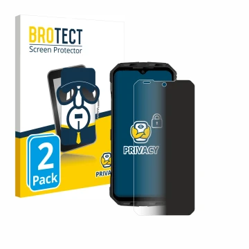 Face avant d’un emballage produit avec le logo de la marque BROTECT. À côté, l’appareil Doogee V Max Plus est représenté avec 