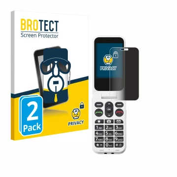 Face avant d’un emballage produit avec le logo de la marque BROTECT. À côté, l’appareil Doro Leva L20 est représenté avec la p