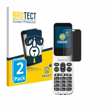 Face avant d’un emballage produit avec le logo de la marque BROTECT. À côté, l’appareil Doro Leva L30 est représenté avec la p