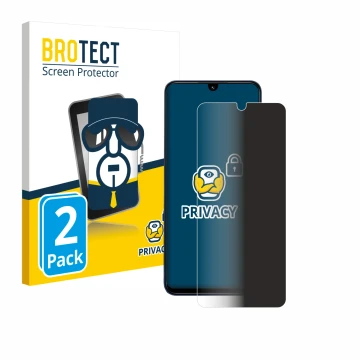 Face avant d’un emballage produit avec le logo de la marque BROTECT. À côté, l’appareil Xiaomi Redmi 14C est représenté avec l