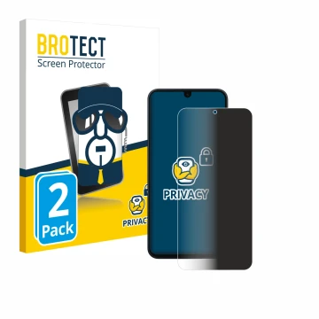 Face avant d’un emballage produit avec le logo de la marque BROTECT. À côté, l’appareil Samsung Galaxy A16 4G est représenté a