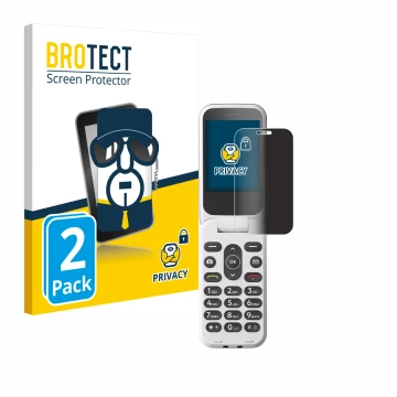 Face avant d’un emballage produit avec le logo de la marque BROTECT. À côté, l’appareil Doro 2820 est représenté avec la prote