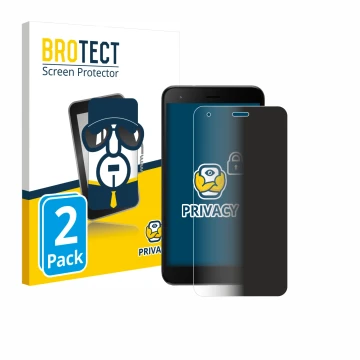 Face avant d’un emballage produit avec le logo de la marque BROTECT. À côté, l’appareil ZTE Blade A35 lite est représenté avec