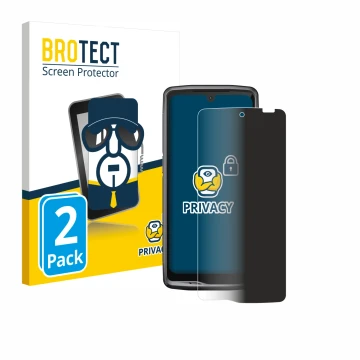 Face avant d’un emballage produit avec le logo de la marque BROTECT. À côté, l’appareil Crosscall Stellar M6 est représenté av