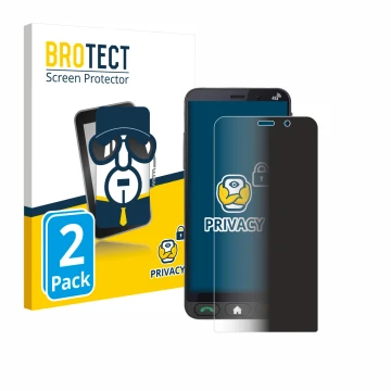Face avant d’un emballage produit avec le logo de la marque BROTECT. À côté, l’appareil Brondi Amico Vero 4G est représenté av