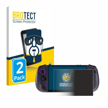 Face avant d’un emballage produit avec le logo de la marque BROTECT. À côté, l’appareil Lenovo Legion Go S est représenté avec