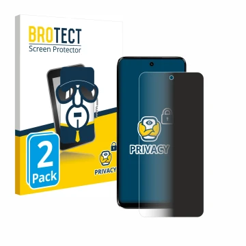 Face avant d’un emballage produit avec le logo de la marque BROTECT. À côté, l’appareil Motorola Moto G34 5G est représenté av