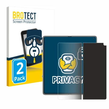 Face avant d’un emballage produit avec le logo de la marque BROTECT. À côté, l’appareil Huawei Mate X6 (Affichage interne) est