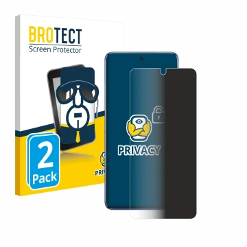 Face avant d’un emballage produit avec le logo de la marque BROTECT. À côté, l’appareil Vivo V50 est représenté avec la protec