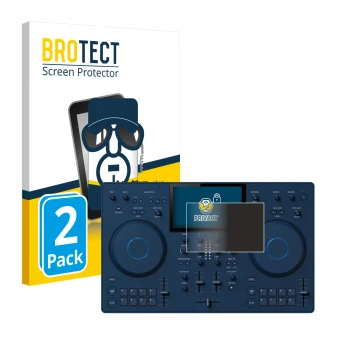 Face avant d’un emballage produit avec le logo de la marque BROTECT. À côté, l’appareil AlphaTheta OMNIS-Duo (Jog) est représe