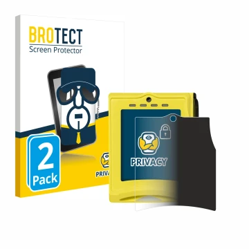 Face avant d’un emballage produit avec le logo de la marque BROTECT. À côté, l’appareil Nayax VPOS TOUCH est représenté avec l