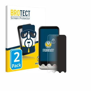 Face avant d’un emballage produit avec le logo de la marque BROTECT. À côté, l’appareil Doro Aurora A10 est représenté avec la