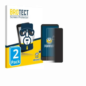 Face avant d’un emballage produit avec le logo de la marque BROTECT. À côté, l’appareil Xiaomi Moaan InkPalm Mini Plus 2 est r