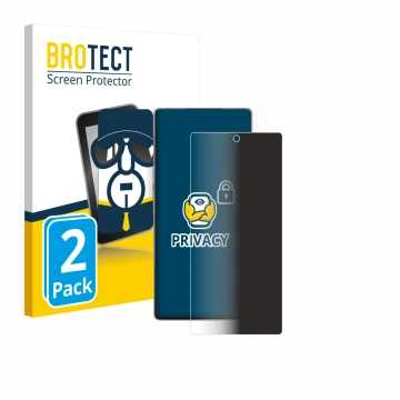 Face avant d’un emballage produit avec le logo de la marque BROTECT. À côté, l’appareil ZTE Nubia Red Magic 11 Pro+ est représ