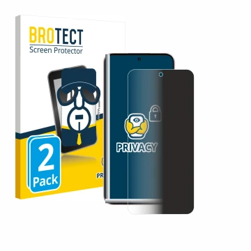 Face avant d’un emballage produit avec le logo de la marque BROTECT. À côté, l’appareil Oppo Reno 14 est représenté avec la pr