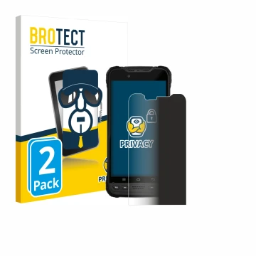 Face avant d’un emballage produit avec le logo de la marque BROTECT. À côté, l’appareil Zebra Xplore M60 est représenté avec l