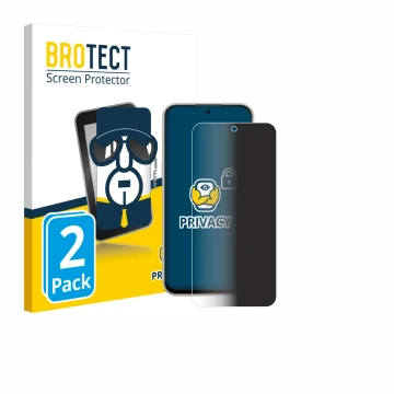 Face avant d’un emballage produit avec le logo de la marque BROTECT. À côté, l’appareil Nubia V80 Pro est représenté avec la p
