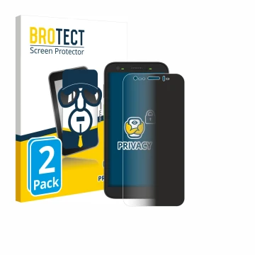 Face avant d’un emballage produit avec le logo de la marque BROTECT. À côté, l’appareil Zebra TC501 est représenté avec la pro