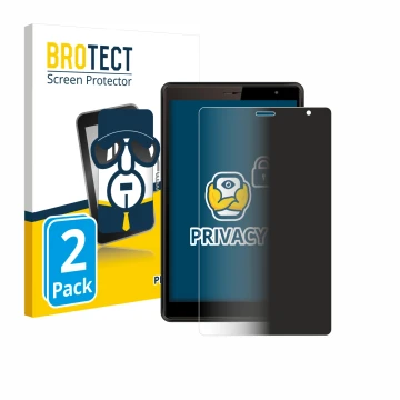 Face avant d’un emballage produit avec le logo de la marque BROTECT. À côté, l’appareil Logicom Tab 80 8