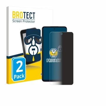 Face avant d’un emballage produit avec le logo de la marque BROTECT. À côté, l’appareil realme P4x 5G est représenté avec la p