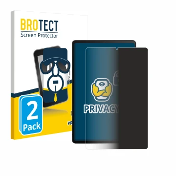 Face avant d’un emballage produit avec le logo de la marque BROTECT. À côté, l’appareil Xiaomi Black Shark Gaming Tablet est r