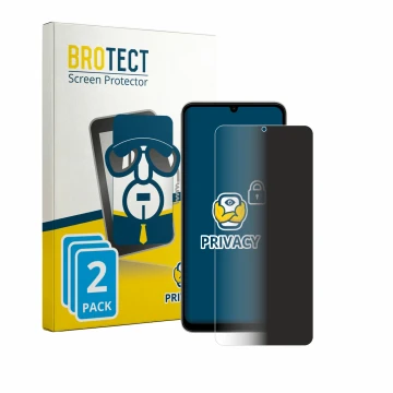 Face avant d’un emballage produit avec le logo de la marque BROTECT. À côté, l’appareil Vivo Y11 2026 est représenté avec la p