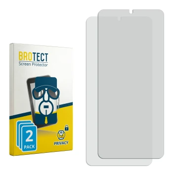 Face avant d’un emballage produit avec le logo de la marque BROTECT. À côté se trouve la protection d’écran correspondante.
