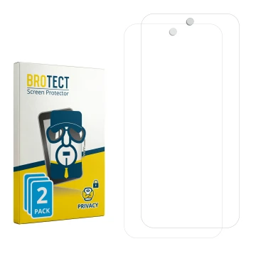 Face avant d’un emballage produit avec le logo de la marque BROTECT. À côté se trouve la protection d’écran correspondante.