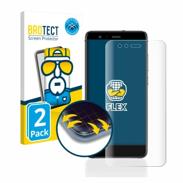 Face avant d’un emballage produit avec le logo de la marque BROTECT. À côté, l’appareil Huawei P10 Lite est représenté avec la