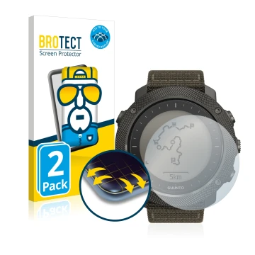Face avant d’un emballage produit avec le logo de la marque BROTECT. À côté, l’appareil Suunto Traverse Alpha est représenté a