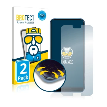 Face avant d’un emballage produit avec le logo de la marque BROTECT. À côté, l’appareil Honor 10 est représenté avec la protec