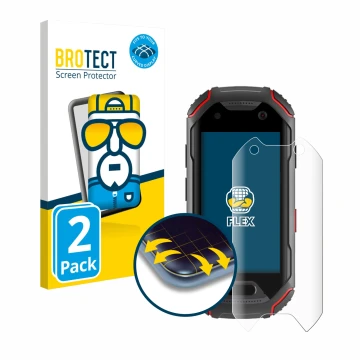 Face avant d’un emballage produit avec le logo de la marque BROTECT. À côté, l’appareil Unihertz Atom est représenté avec la p