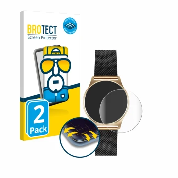 Face avant d’un emballage produit avec le logo de la marque BROTECT. À côté, l’appareil Xlyne X-Watch Joli XW Pro est représen