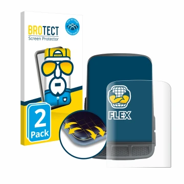 Face avant d’un emballage produit avec le logo de la marque BROTECT. À côté, l’appareil Wahoo Elemnt Roam est représenté avec 