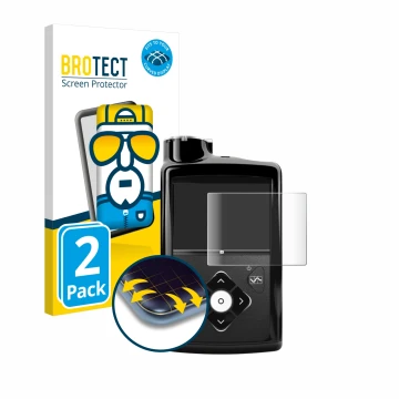 Face avant d’un emballage produit avec le logo de la marque BROTECT. À côté, l’appareil Medtronic Minimed 670G est représenté 