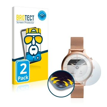 Face avant d’un emballage produit avec le logo de la marque BROTECT. À côté, l’appareil Fossil Charter HR est représenté avec 