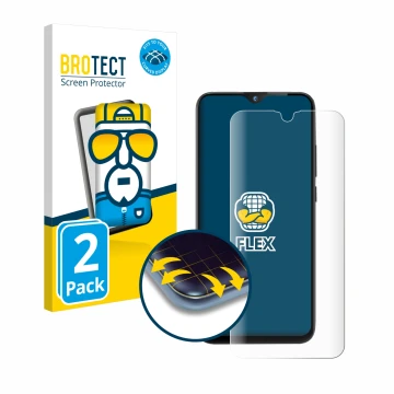 Face avant d’un emballage produit avec le logo de la marque BROTECT. À côté, l’appareil Gigaset GS290 est représenté avec la p