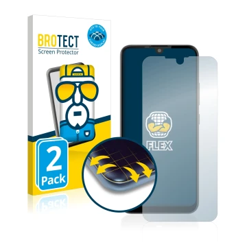 Face avant d’un emballage produit avec le logo de la marque BROTECT. À côté, l’appareil Gigaset GS190 est représenté avec la p