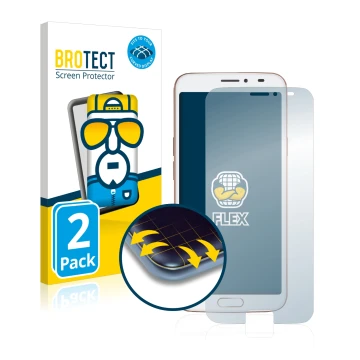 Face avant d’un emballage produit avec le logo de la marque BROTECT. À côté, l’appareil Doro 8080 est représenté avec la prote